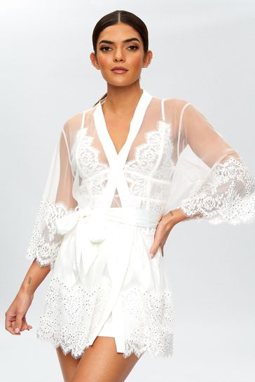Ann Summers Ivory Starlet Lace Robe