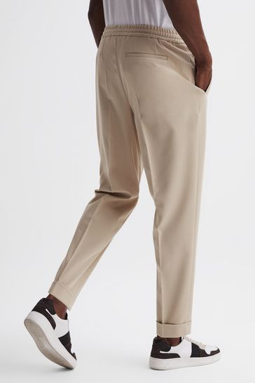 Buy Reiss Stone Shield Cropped Drawstring Trousers from Next Denmark