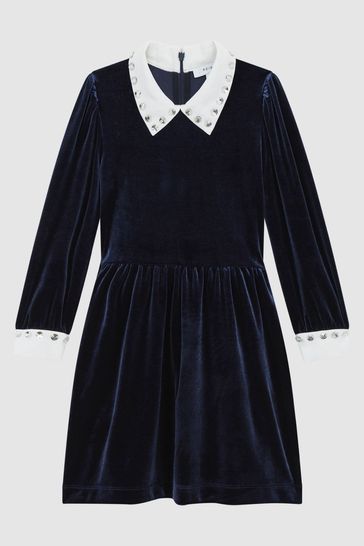 Dress with best sale collar and sleeves