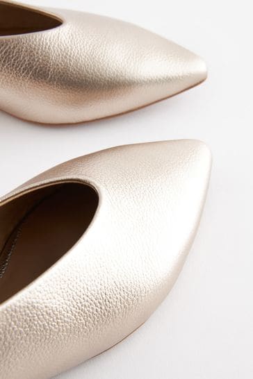 Gold online flat slingbacks