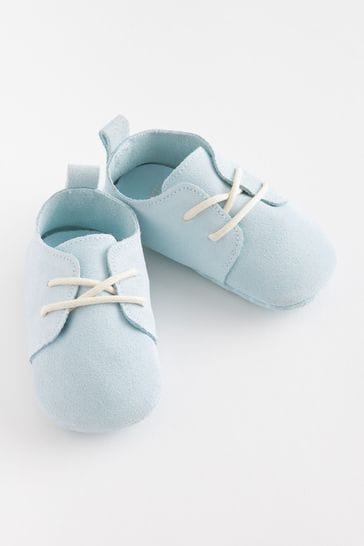 Blue Suede Baby Lace-Up Shoes (0-24mths)