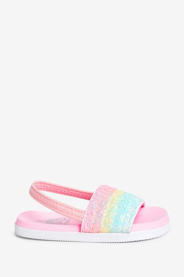 Buy Pink Glitter Sliders from Next Luxembourg