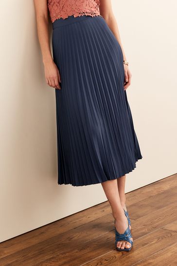 Black pleated midi skirt next discount