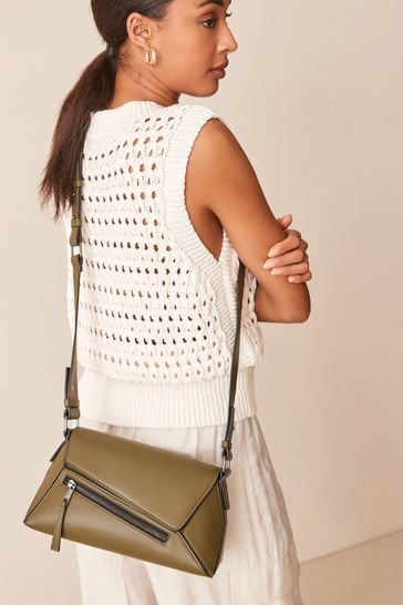Buy Khaki Green Geometric Cross Body Bag from Next Ireland
