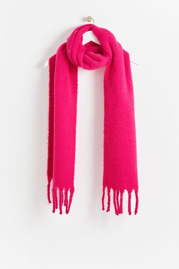 Oliver Bonas Rasperry Pink Brushed Heavyweight Scarf