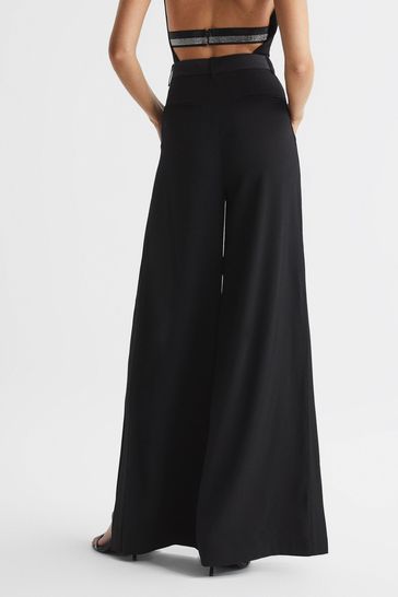 Black split 2025 leg trousers