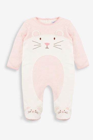 Jojo Maman Bébé Pink Mouse Sleepsuit
