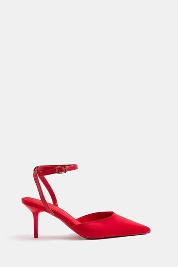 River Island Red Sling Back Court Shoes