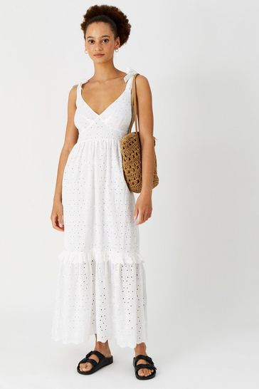 Accessorize Natural Pretty Broderie Maxi Dress