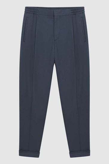 Buy Reiss Airforce Blue Brighton Relaxed Drawstring Trousers with Turn-Ups  from Next USA