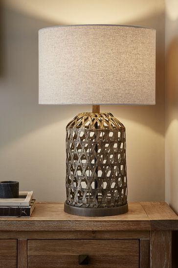 Village At Home Natural Beaton Woven Rattan Table Lamp