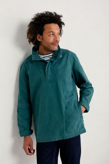 Seasalt Cornwall Mens Blue Trelew Smock Overshirt