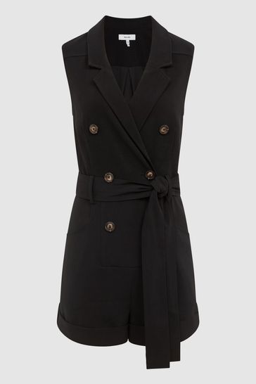 Reiss black playsuit store