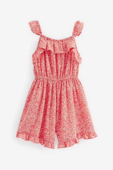 Red ditsy playsuit clearance