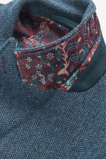 Blue store herringbone blazer