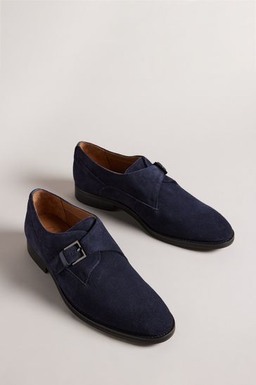 Ted Baker Blue Juliens Formal Suede Single Monk Shoes