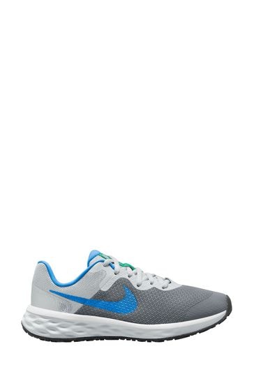 Nike Grey/Blue Revolution 6 Youth Trainers