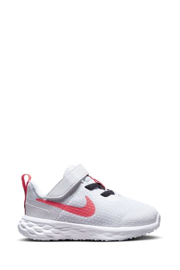 Nike White/Pink Revolution 6 Infant Trainers