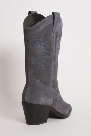 Gray wide width deals boots