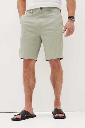 Buy Light Green Straight Stretch Chino Shorts from Next Luxembourg