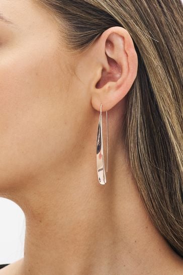 Rose Gold Tone Recycled Metal Pull Through Earrings