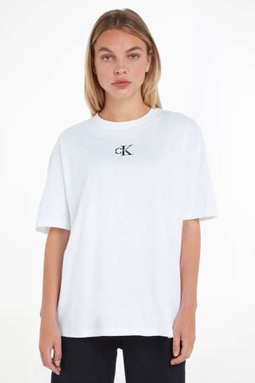 Calvin Klein Jeans Monologo Boyfriend White T-Shirt