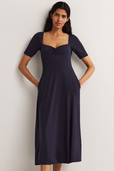 Boden Blue Sweetheart Jersey Midi Dress