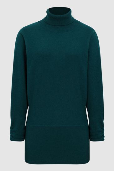 Teal roll new arrivals neck jumper
