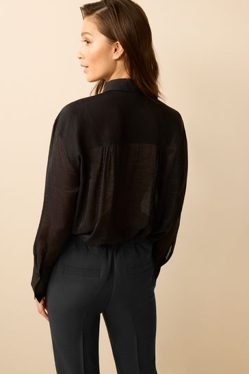 sheer longline blouse