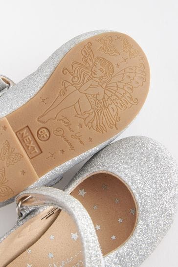 Silver Glitter Wide Fit G Mary Jane Shoes