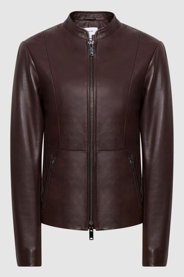 Berry biker jacket online