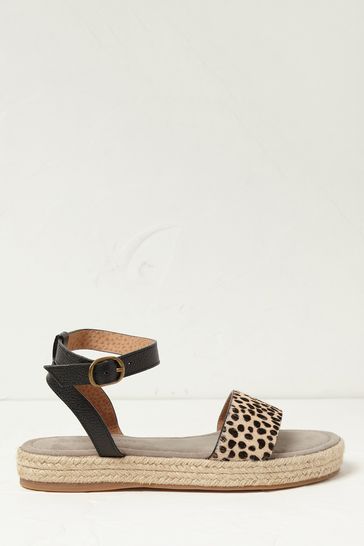 Buy FatFace Black Tilly Animal Espadrilles from Next Denmark