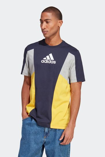 adidas Blue Sportswear Essentials Colourblock T-Shirt