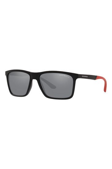 Emporio Armani Black Rectangular Frame Sunglasses