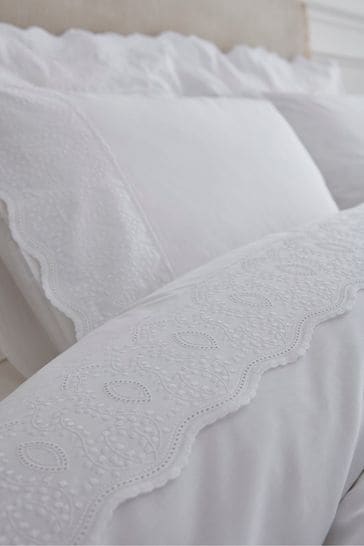 Truly White Embroidered Flat Sheet