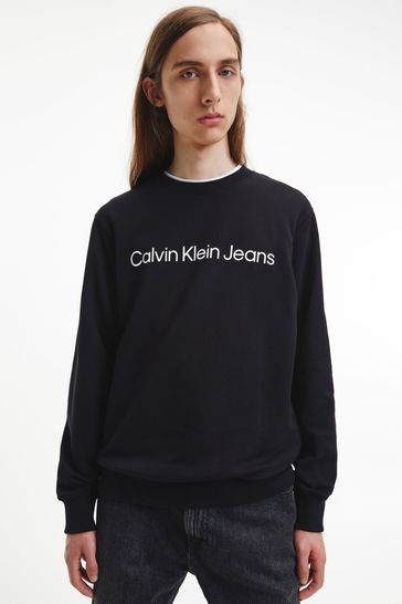 Buy Calvin Klein Jeans Core Institutional Logo Black Sweatshirt from Next  Ireland