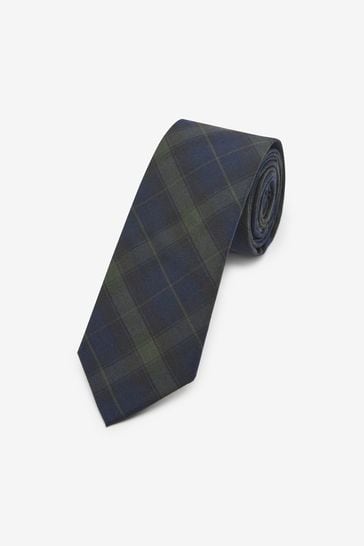 Black/Green Check Slim Pattern Tie