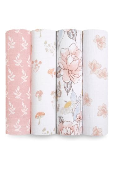 Buy aden anais Blue Organic Cotton Muslin Blankets 4 Pack from