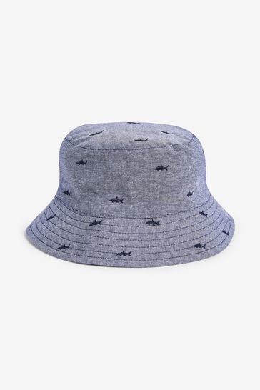 Chambray Shark Bucket Hat (3mths-10yrs)