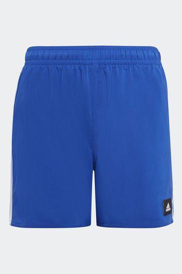 adidas Blue Performance 3-Stripes Swim Shorts