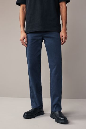 Blue Navy Straight Fit Coloured Stretch Jeans