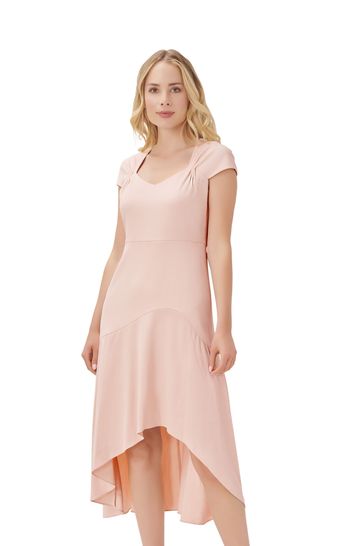 Adrianna Papell Pink Divine Crepe High Low Dress