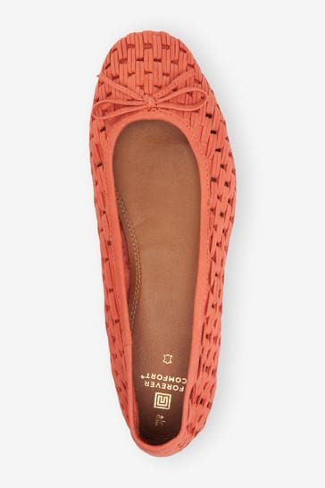 Orange ballerina shoes discount