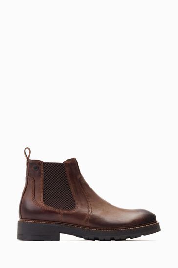 Base London Stellar Brown Pull On Chelsea Boots