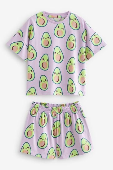 Buy Lilac Purple Cream Avocado Bubble Tea Character 2 Pack Short