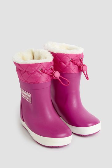 JoJo Maman Bébé Fuchsia Kids' Cosy Lined Drawstring Top Wellies