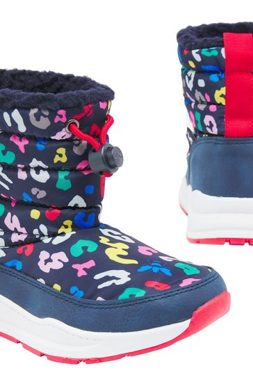 Buy Joules Junior Blue Winter Boots With Toggle Fastening from