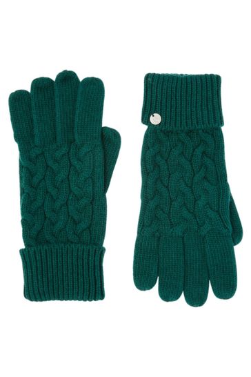 Joules Blue Elena Cable Gloves