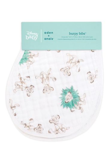 Buy aden anais Natural Cotton Muslin Disney The Lion King Baby Burpy Bibs 2 Pack from Next Denmark