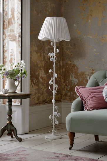 White shabby chic floor lamp new arrivals